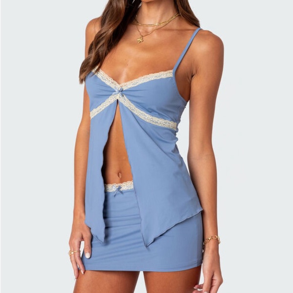 Edikted blue top and skirt set